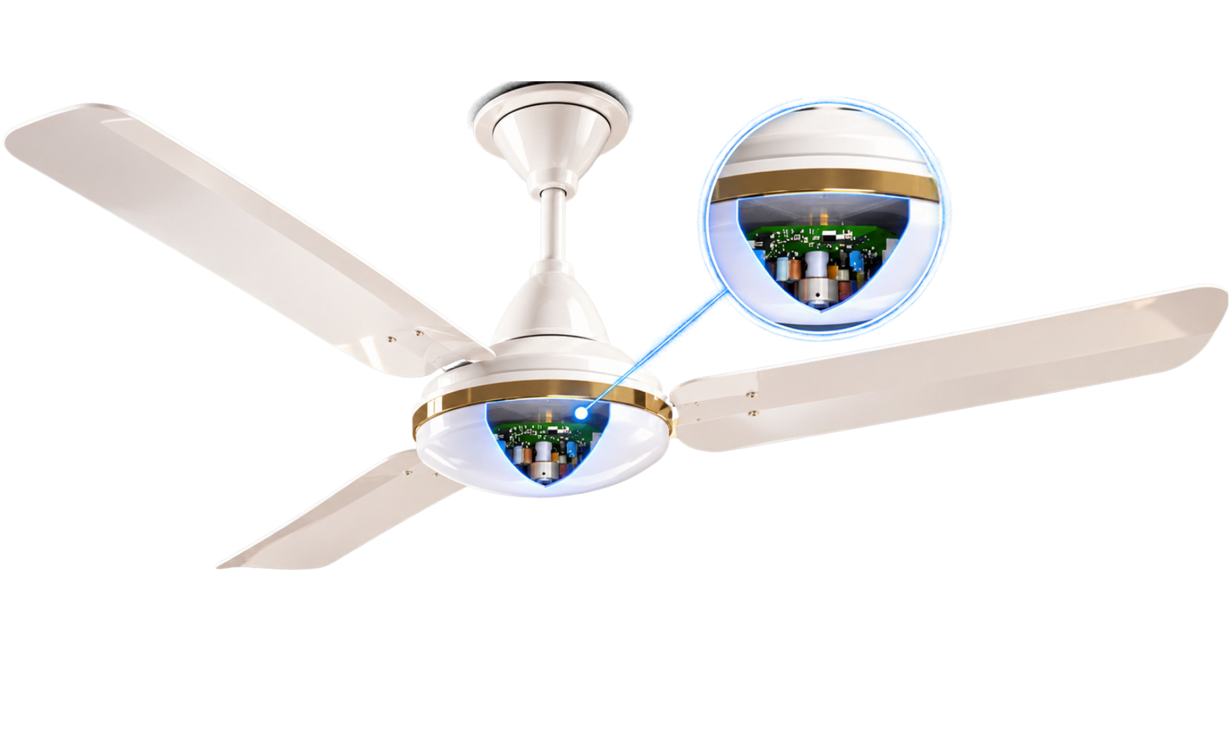AproposDrive SRM ceiling fan powered by a magnet-free Switched Reluctance Motor